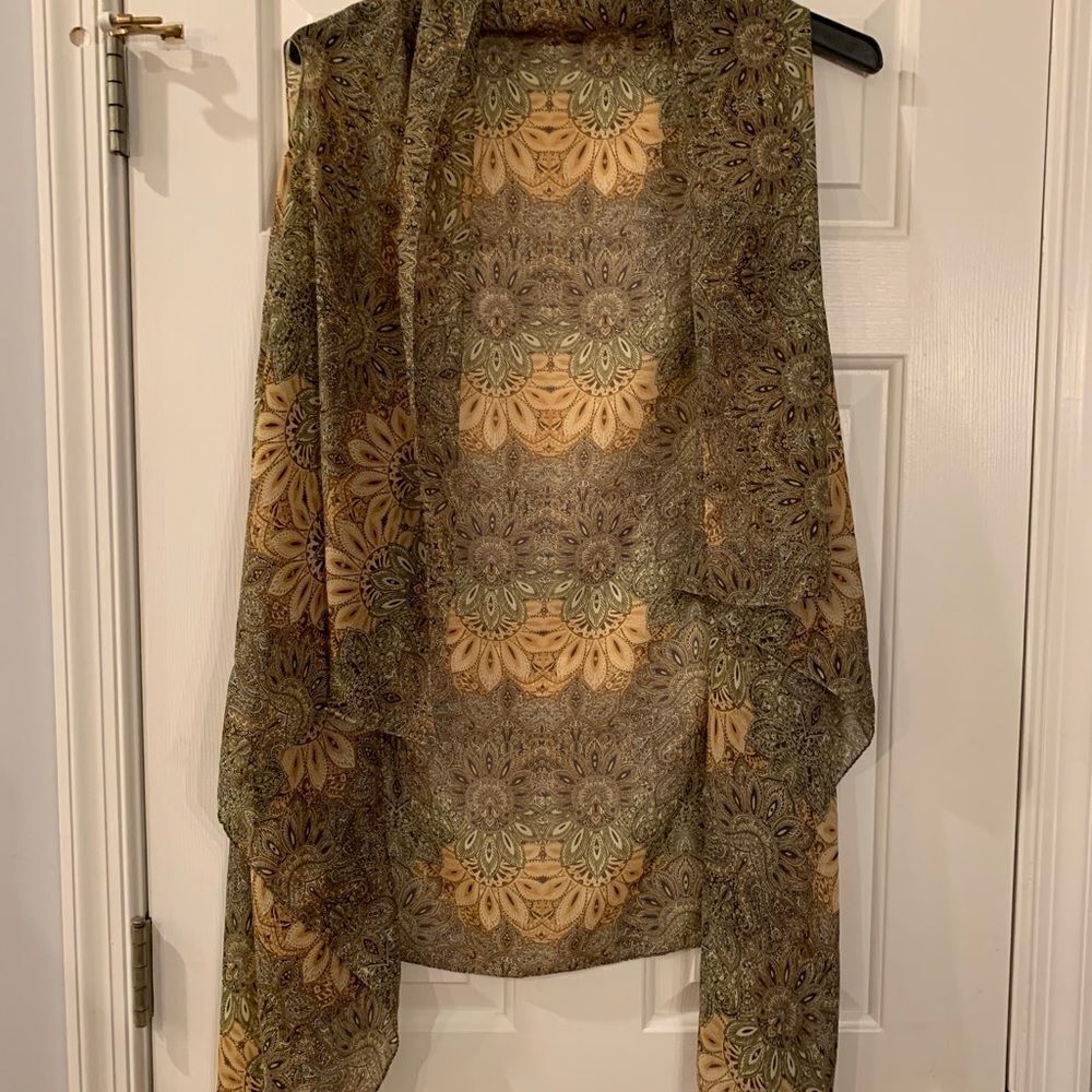 Sheer Soft Scarf Drape Vest One Size